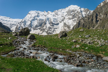 Fototapeta na wymiar Valley in Caucasus mountains