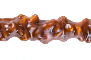 Tasty oriental sweets, churchkhela on  white background. Georgian national dessert