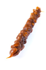 Tasty oriental sweets, churchkhela on  white background. Georgian national dessert