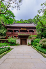 Path leading to traditional Chinese house in Yongfu Temple, Hangzhou, China