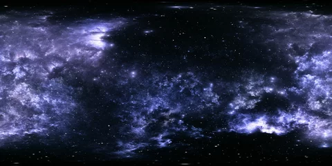 360 Grad interstellare Wolke aus Staub und Gas. Weltraumhintergrund mit Nebel und Sternen. Glühender Nebel, gleichwinklige Projektion, Umgebungskarte. Sphärisches HDRI-Panorama © Peter Jurik
