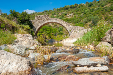 Arch bridge Le Pont des Fees in Grimaud-Village