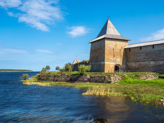 Obraz premium Saint Petersburg. Fortress on Lake Ladoga. Fortress Oreshek. Museums of St. Petersburg. Russia. Neva River.