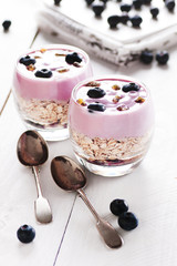 Blueberries yogurt snack