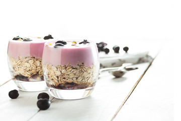 Blueberries yogurt snack