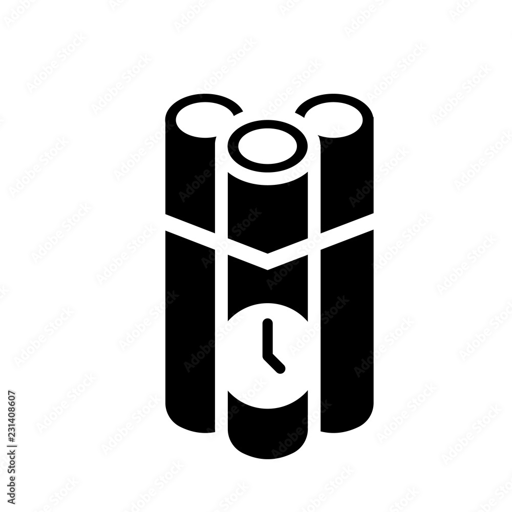 Poster time bomb with clock icon. trendy time bomb with clock logo concept on white background from army an