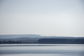 empty the Lake Altmuhlsee in warm autumn day