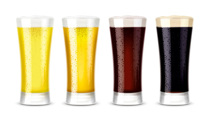 Beer glasses mockups. Version