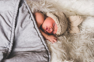 newborn baby photography, rabbit concept