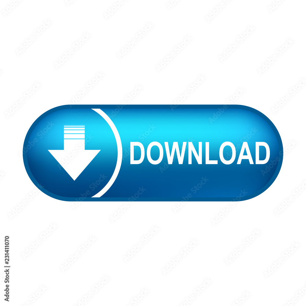 Aufkleber Download button illustration with down arrow icon isolated. Load symbol. Flat design – for stock vector