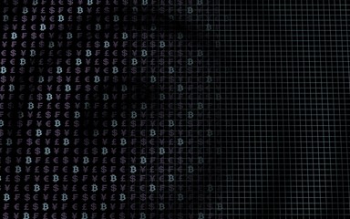 Ethereum classic and currency on a dark background. Digital crypto symbol. Currency wave effect, market fluctuations. Business concept. 3D illustration