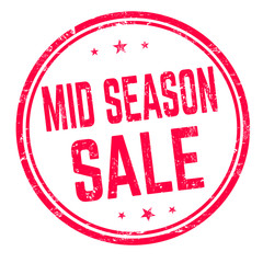 Mid season sale sign or stamp