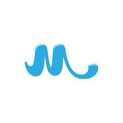 Fototapeta na wymiar letter m blue wave logo vector