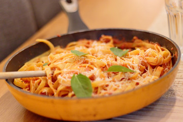 homemade spaghetti dinner