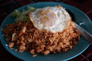 Spicy fried rice with sunny side up egg