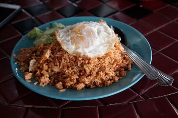 Spicy fried rice with sunny side up egg