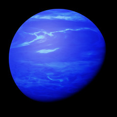 planet Neptune, part of the solar system isolated on black background