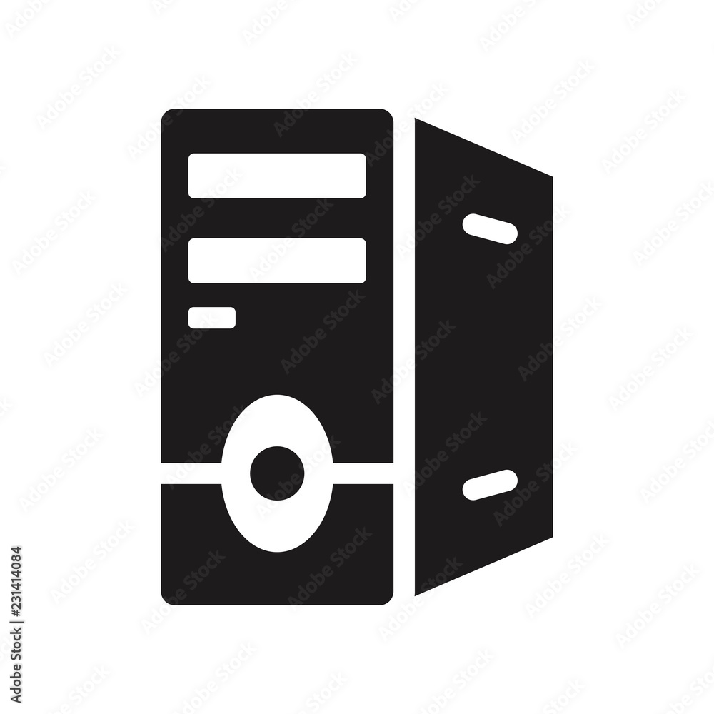 Aufkleber computer case icon. trendy computer case logo concept on white background from hardware collection