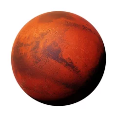 Foto op Plexiglas planet Mars, the red planet isolated on white background © dottedyeti