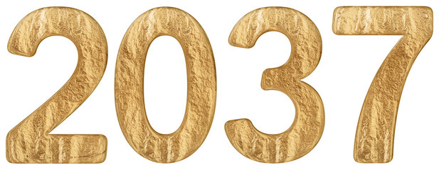 Inscription 2037, isolated on white background, 3d render