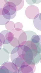 Multicolored translucent circles on a white background. Vertical image orientation. 3D illustration