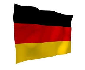 Flag of Germany. Wide format 3D illustration. State symbol of the Federal Republic of Germany. 3D rendering