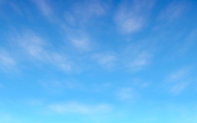 Cumulus white clouds in the clear blue sky in the morning. Blue sky background with white clouds. 3D illustration