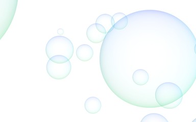 Light pastel colored background with pink bubbles. Wallpaper, texture blue balloons. 3D illustration