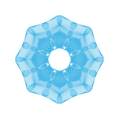 Blue guilloche rosette or spirograph background vector illustration
