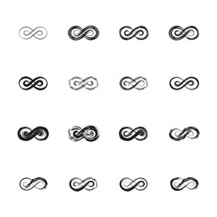 Black infinity, moebius or infinite vector symbol, logo, sign