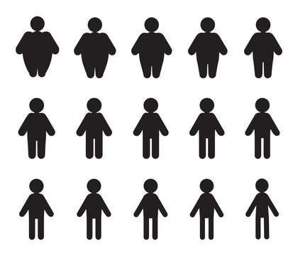 Vector People Pictograms with Fat to Thin Transformation