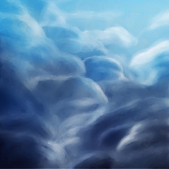 Fototapeta na wymiar Sky with clouds. Digital illustration