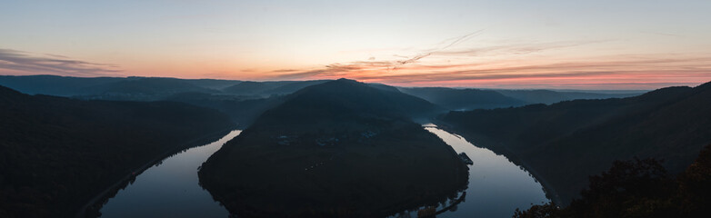 Sonnenuntergang Saarschleife Serrig