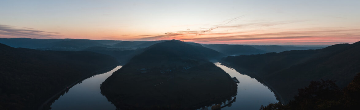 Sonnenuntergang Saarschleife Serrig