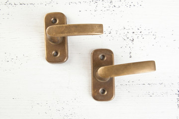 Vintage bronze window handles