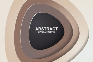 Abstract background design with brown paper cut shapes. Paper cut vector illustration for banner, presentation, and invitation. Paper art and craft style.