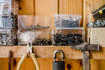 Organized wall of tools