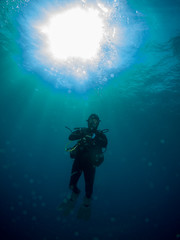 submariner under the ocean