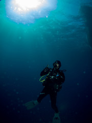Fototapeta na wymiar submariner under the ocean