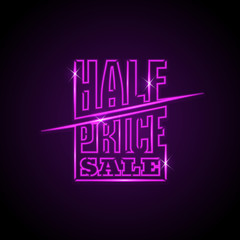 Purple neon discount sale sign