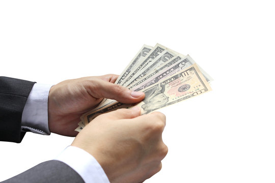 Hand holding Pay the US dollar