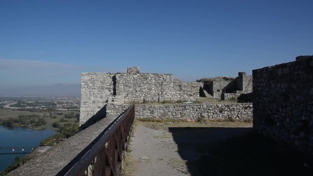 Rozafa Castle, Kalaja e Rozaf&euml;s, castle near city of Shkod&euml;r in Albania. Walls, mosque, ruins and fortress. Cultural and historical Heritage of Albania 