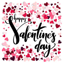 Valentine s Day creative artistic hand drawn card. Vector illustration. Wedding, love, romantic template.