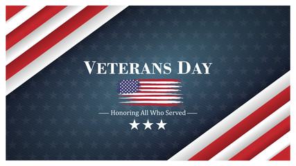 veterans day, November 11, honoring all who served, posters, modern design vector illustration - obrazy, fototapety, plakaty