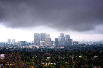 storm clouds over century city