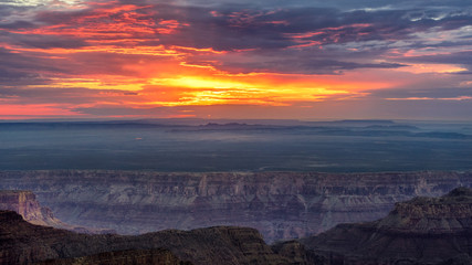 Dramatic sunrise at Point Imperial - North Rim Grand Canyon National Park