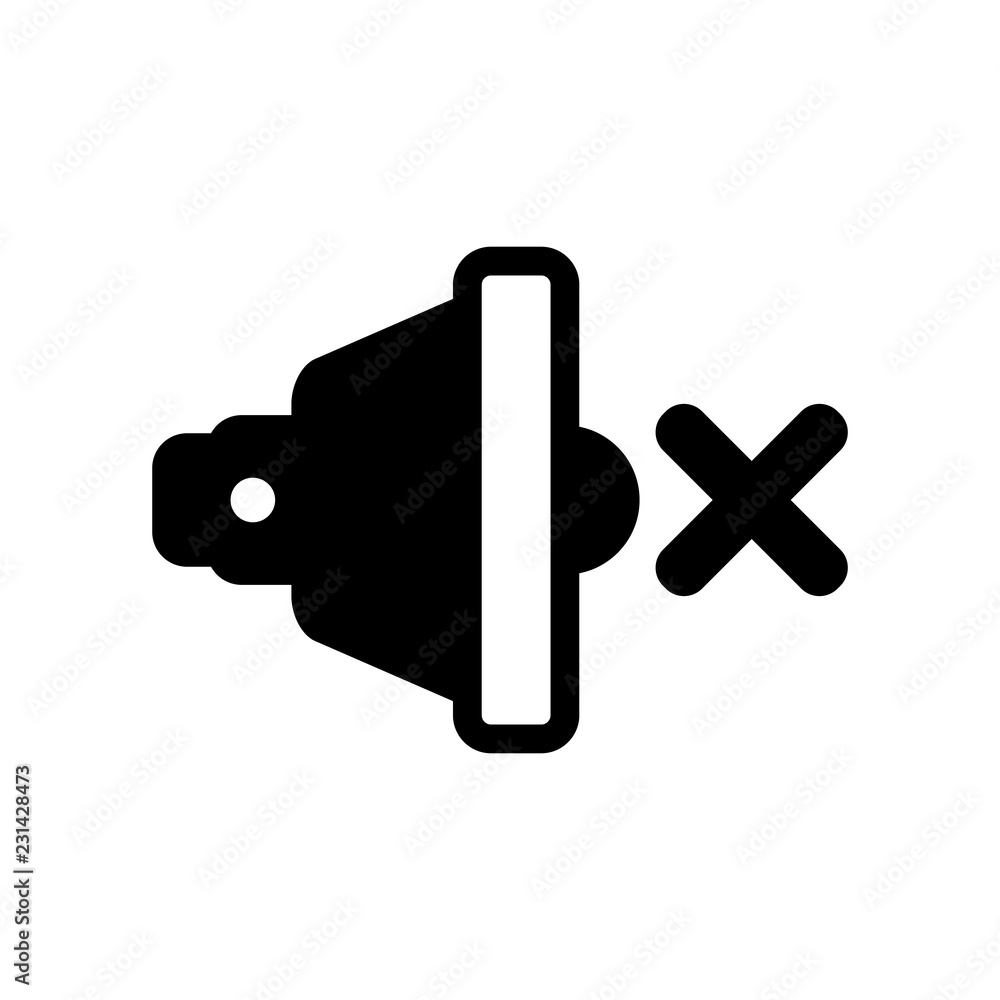 Poster mute icon. trendy mute logo concept on white background from user interface and web navigation colle