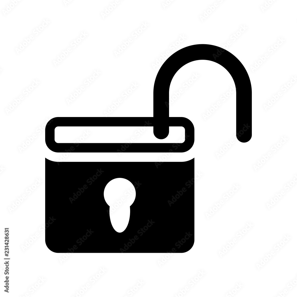 Poster unlock icon. trendy unlock logo concept on white background from user interface and web navigation c