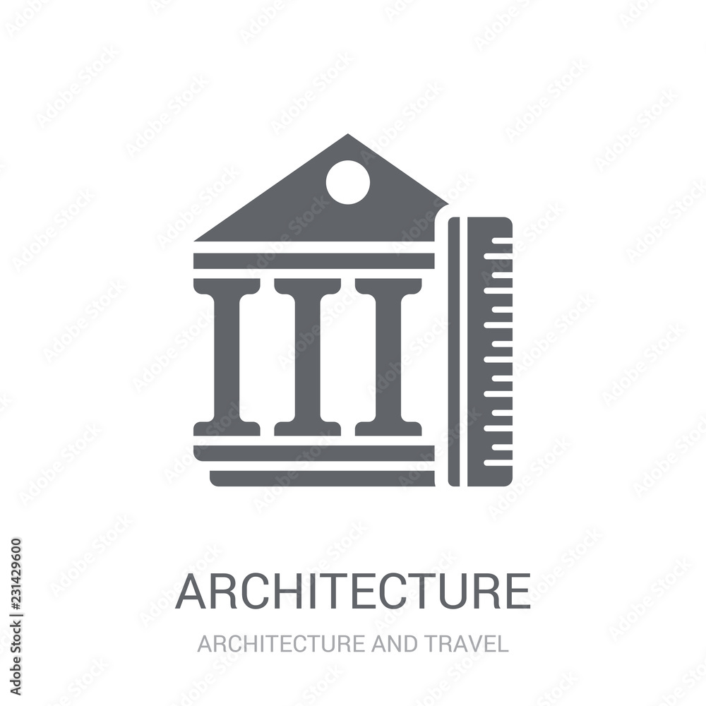 Poster architecture icon. trendy architecture logo concept on white background from architecture and travel