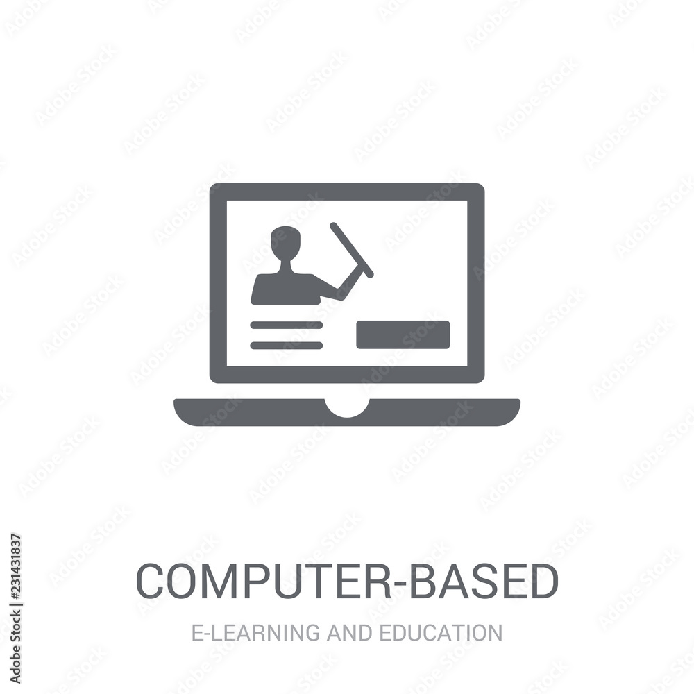 Aufkleber computer-based training icon. trendy computer-based training logo concept on white background from e